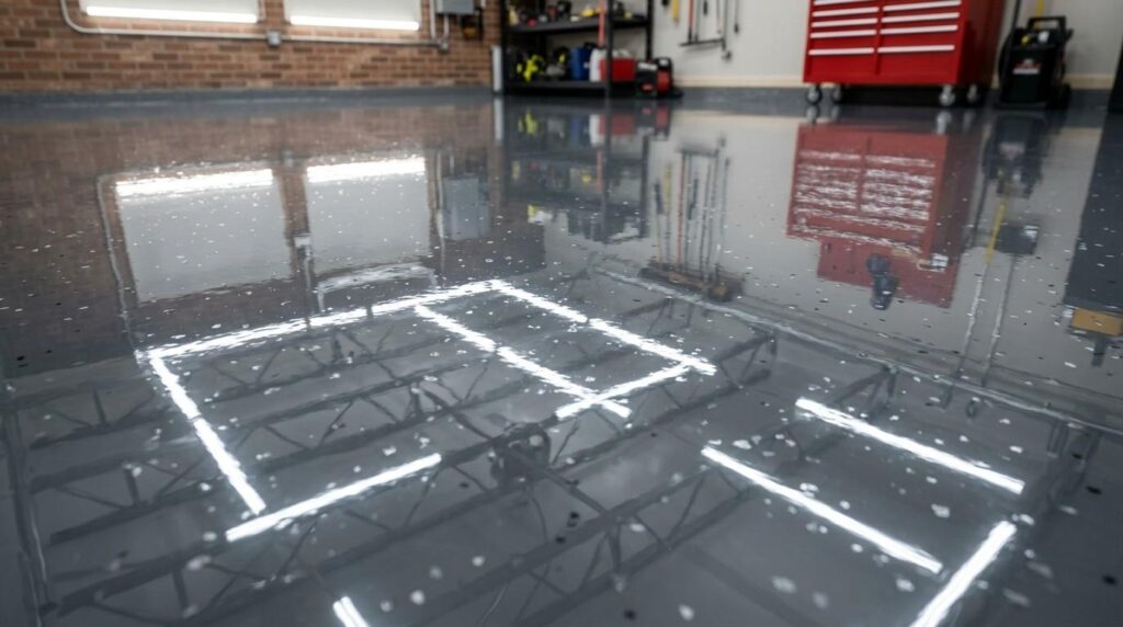 Epoxy flooring idea for a durable garage interior design ideas